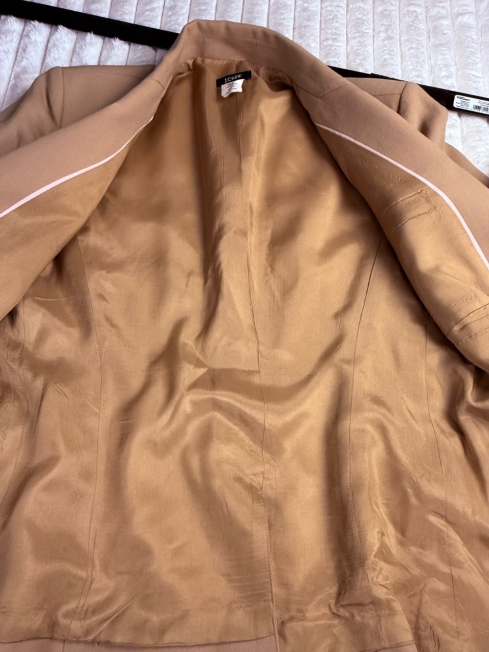 J.Crew 100% Wool One-Button Blazer Beige Size 6 (note flaws) - Picture 8 of 11